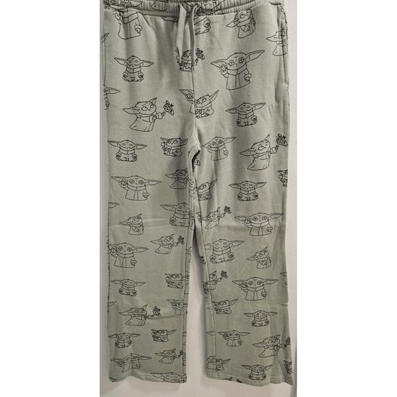 Star Wars Women Baby Yoda Fleece Olive Green Sweatpant W/Pockets Size Medium-NWT - Picture 13 of 14